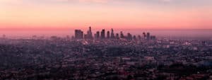 LA Los Angeles panorama at dusk